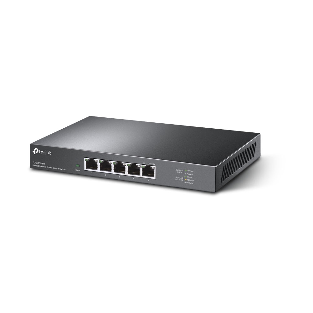 TL-SG105-M2 - 5-портовый настольный 2.5G коммутатор. Порты: 5 х портов 2.5 Гбит/с RJ45, TP-link