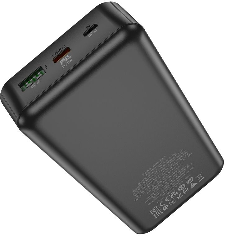 Мобильный аккумулятор Hoco J102A Cool figure 20000mAh QC/PD 20W 5A USB-A/USB-C черный (J102A COOL FIGURE BLACK)