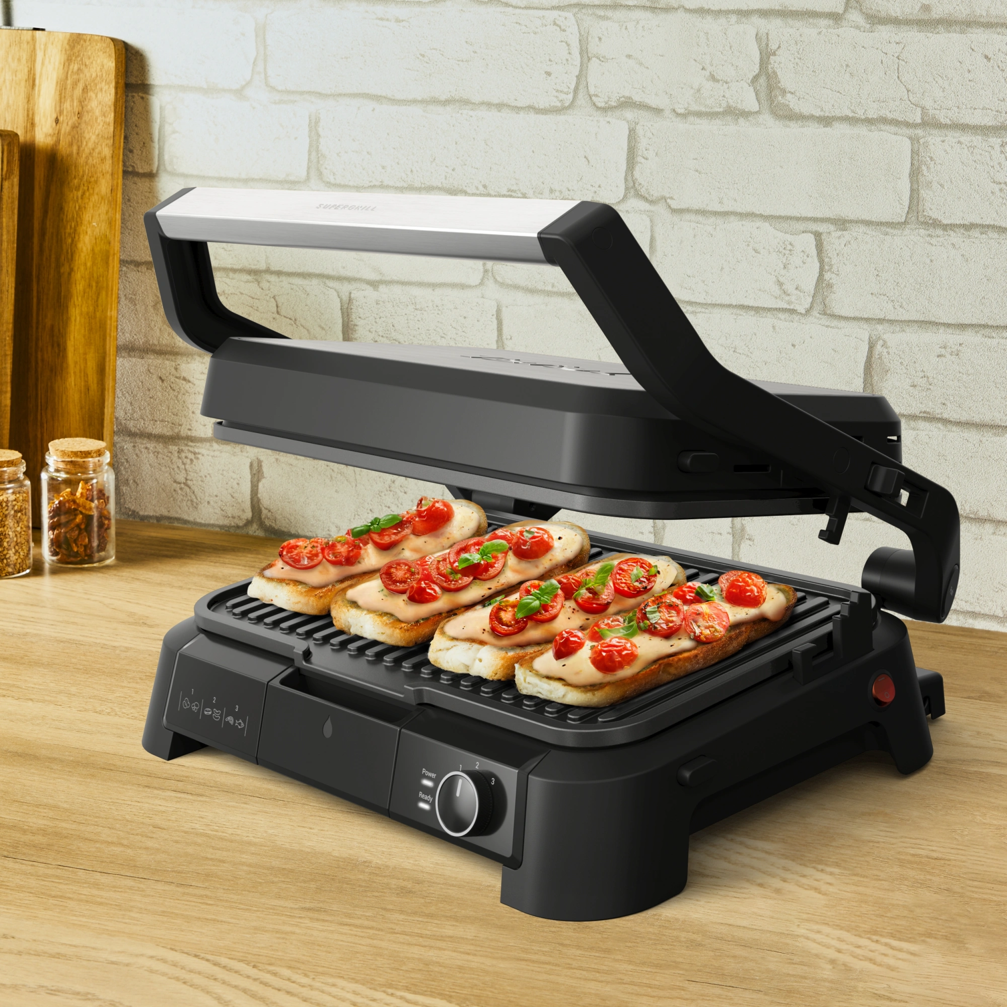 Электрогриль Tefal GC520DE0 2200Вт черный/серебристый