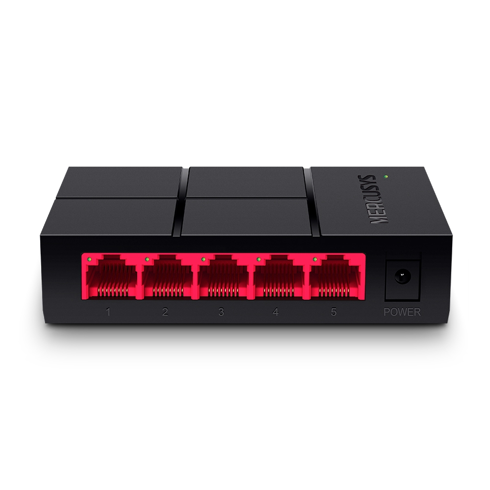 MS105G - Неуправляемый гигабитный коммутатор Mercusys, 5 портов LAN RJ-45 10/100/1000 Мбит/с, настольный/настенный, пластиковый корпус, Mercusys