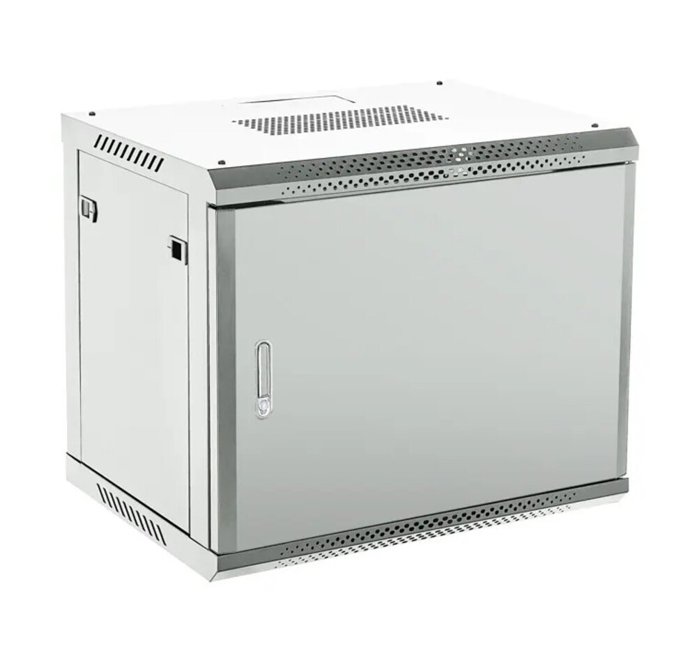 04-0966-121 - Настенный телекоммуникационный шкаф 19" 9U 600×600мм, дверь металл, с задней стенкой, разборный, серый (RAL 7035), Rexant
