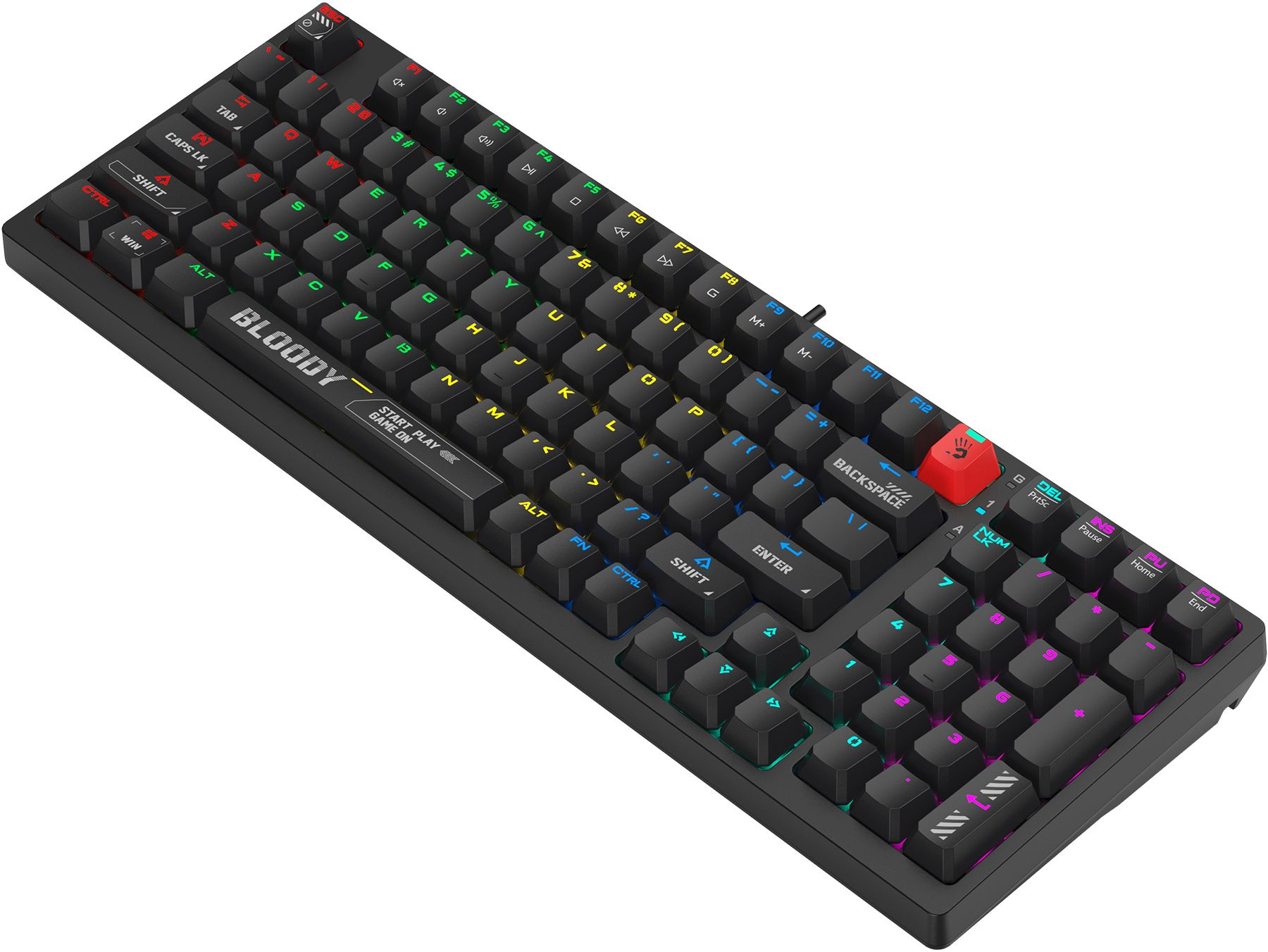 Клавиатура A4Tech S98 механическая черный USB for gamer LED (S98 BLACK) кабель 1.8м
