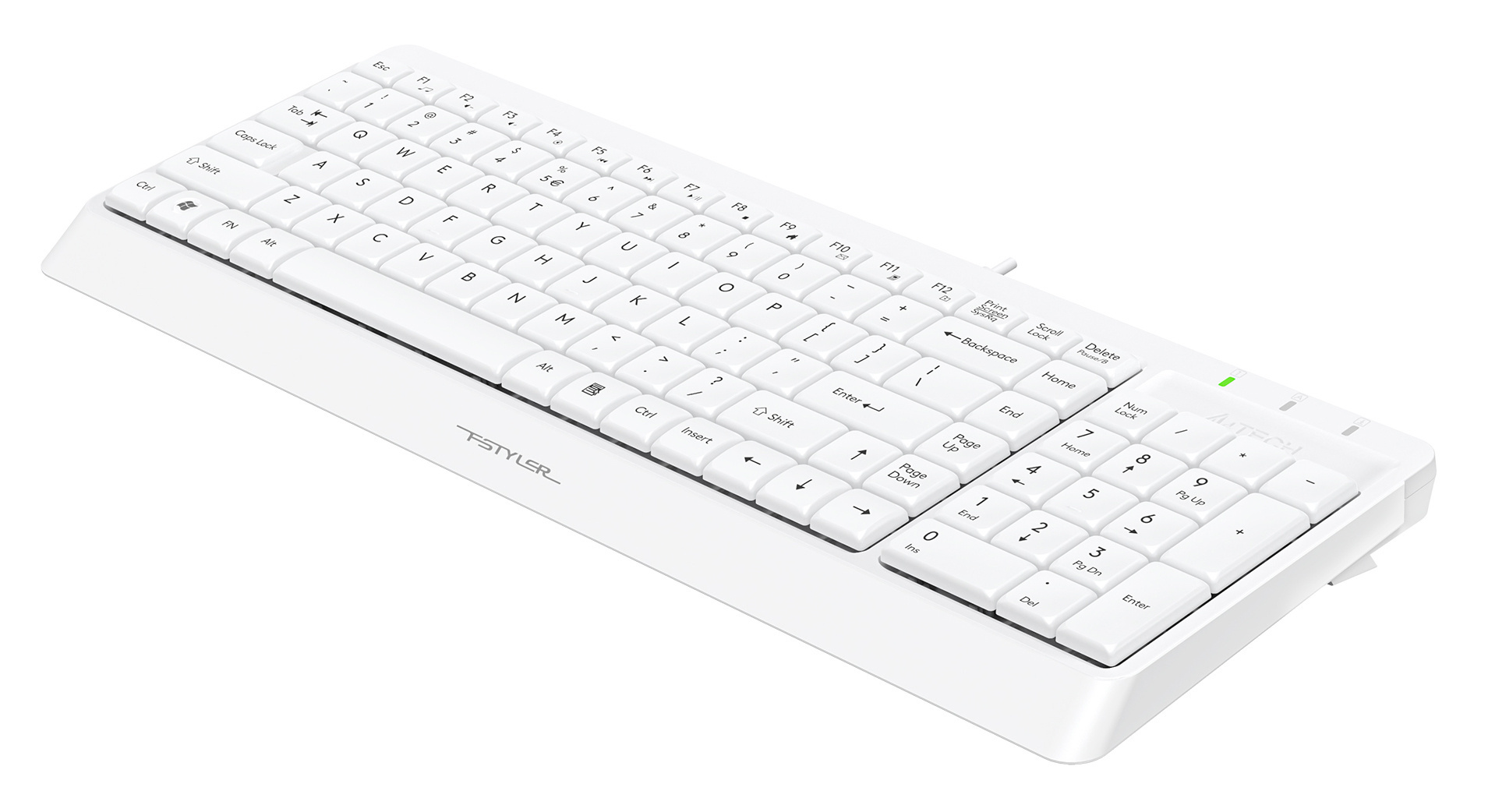 Клавиатура A4Tech FK15 белый USB (FK15 WHITE) кабель 1.5м