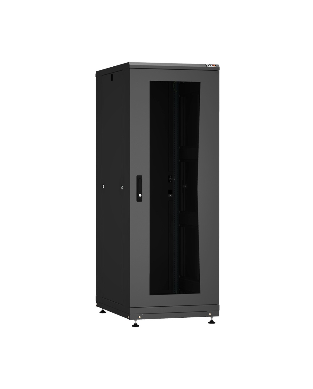 TFI-426010-GHMH-R-BK - Напольный шкаф NIKOMAX Essential Line серии TFI-R 19", 42U, стеклянная дверь, цельнометаллические двухуровневые стенки и задняя дверь, Ш600хВ2042хГ1000мм, в разобранном виде, черный