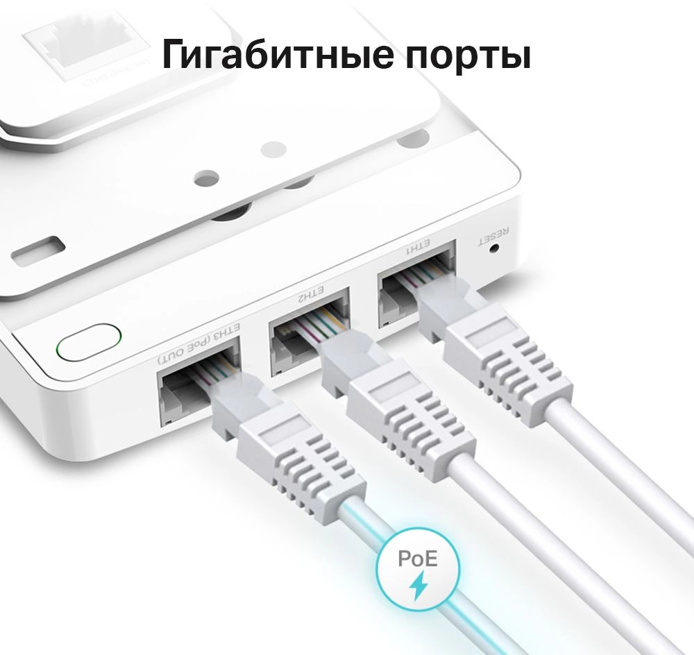 Точка доступа TP-Link EAP235-Wall AC1200 10/100/1000BASE-TX белый