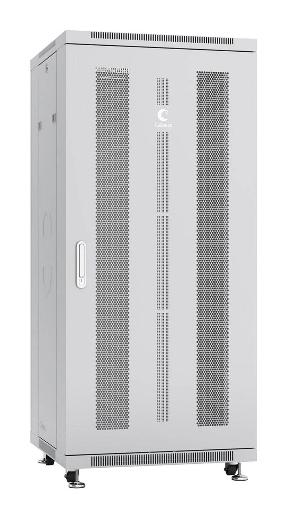 Cabeus ND-05C-27U60/100 Шкаф монтажный телекоммуникационный 19" напольный для распределительного и серверного оборудования 27U 600x1000x1388mm (ШхГхВ) передняя и задняя перфорированные двери, ручка с замком, цвет серый (RAL 7035)