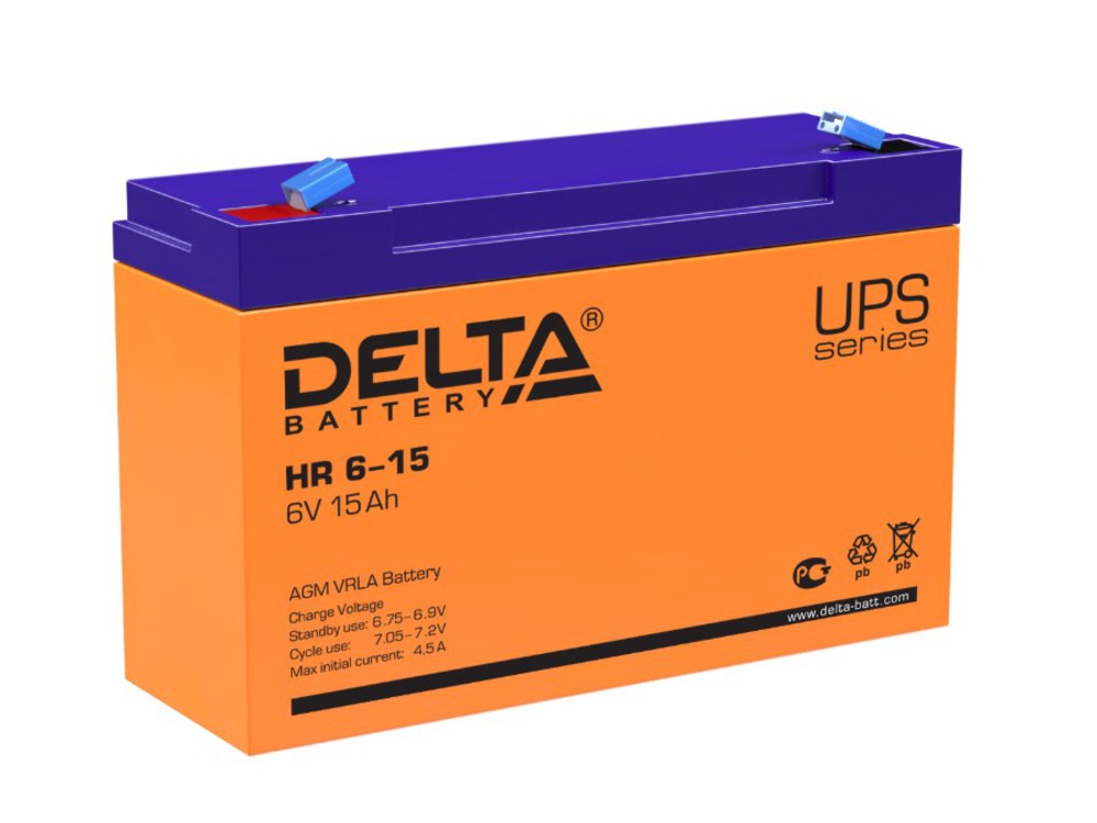 Аккумуляторная батарея Delta HR 6-15 (6V / 15Ah)