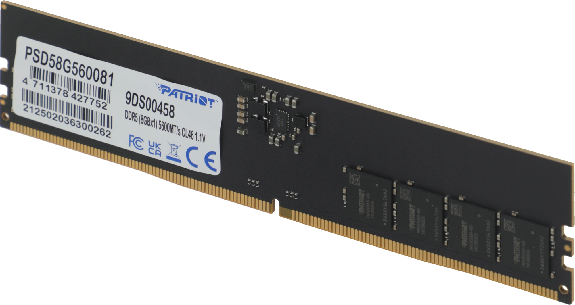 Память DDR5 8GB 5600MHz Patriot PSD58G560081 Signature Line RTL PC5-44800 CL46 DIMM 288-pin 1.1В single rank Ret