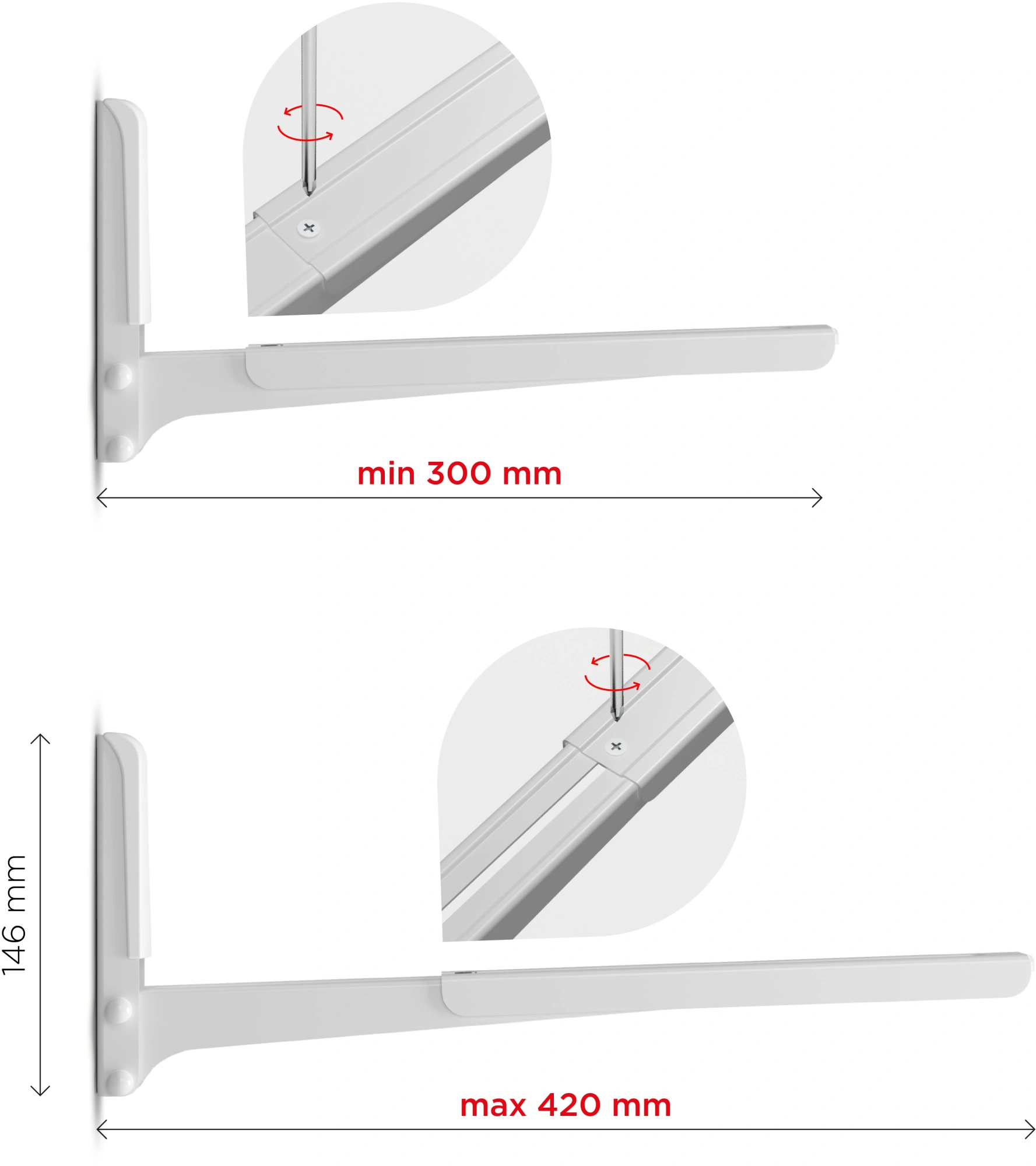 Кронштейн для СВЧ Holder MWS-2003 белый макс.40кг настенный фиксированный