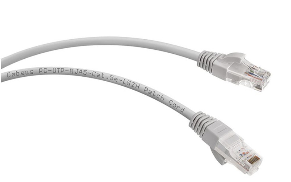 Cabeus PC-UTP-RJ45-Cat.5e-10m-LSZH Патч-корд U/UTP, категория 5е, 2xRJ45/8p8c, неэкранированный, серый, LSZH, 10м
