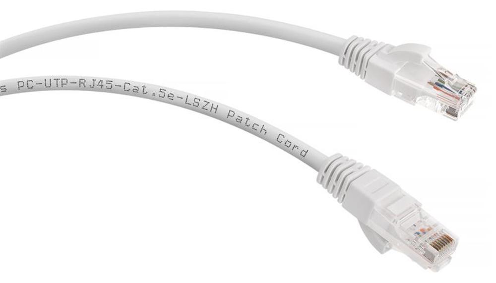 Cabeus PC-UTP-RJ45-Cat.5e-3m-WH-LSZH - Патч-корд U/UTP, категория 5е, 2xRJ45/8p8c, неэкранированный, белый, LSZH, 3м