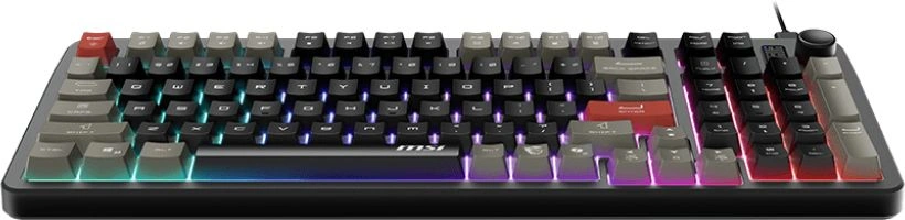 Клавиатура MSI GK110 черный/серый USB Multimedia for gamer LED (S11-04RU258-HH9) кабель 1.5м