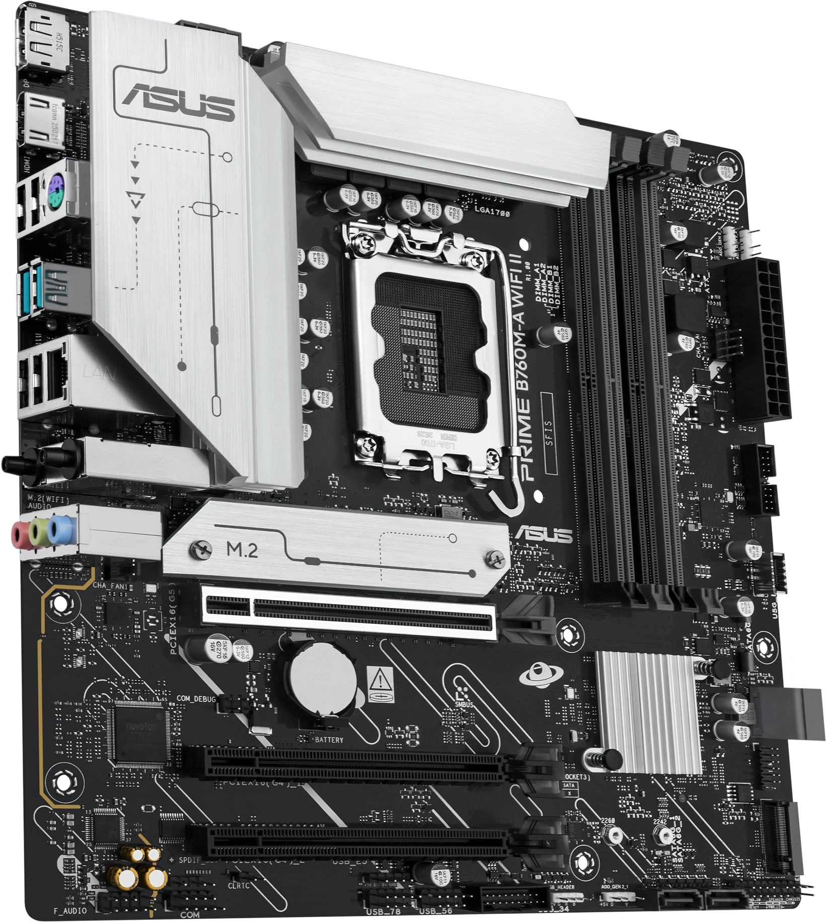 Материнская плата Asus PRIME B760M-A WIFI II Soc-1700 Intel B760 4xDDR5 mATX AC`97 8ch(7.1) 2.5Gg RAID+HDMI+DP