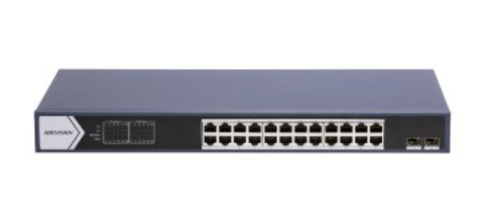 DS-3E0526P-E/M(O-STD)(B) - Гигабитный неуправляемый коммутатор POE, 24-портовый, Hikvision