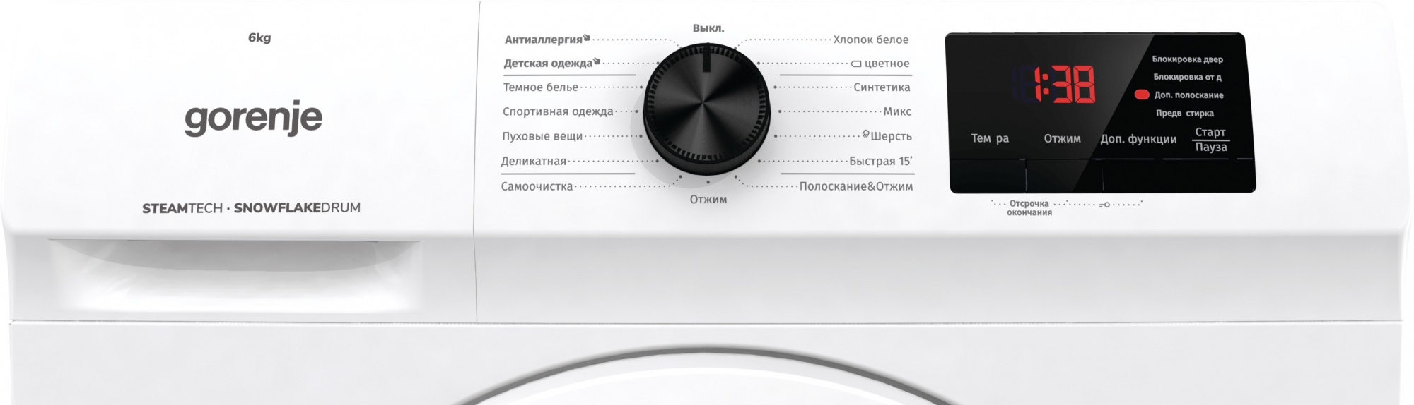 Стиральная машина Gorenje WHE60SFS класс: A+++ загр.фронтальная макс.:6кг белый
