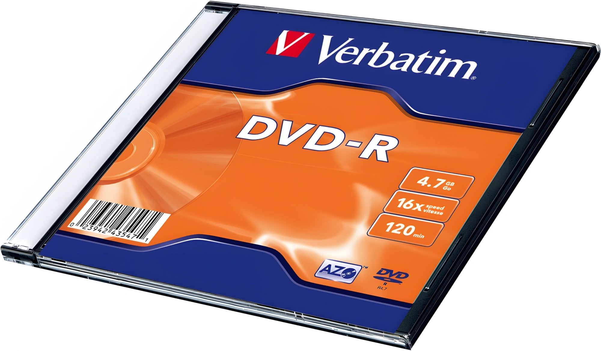 Диск DVD-R Verbatim 4.7Gb 16x Slim case (20шт) (43547)