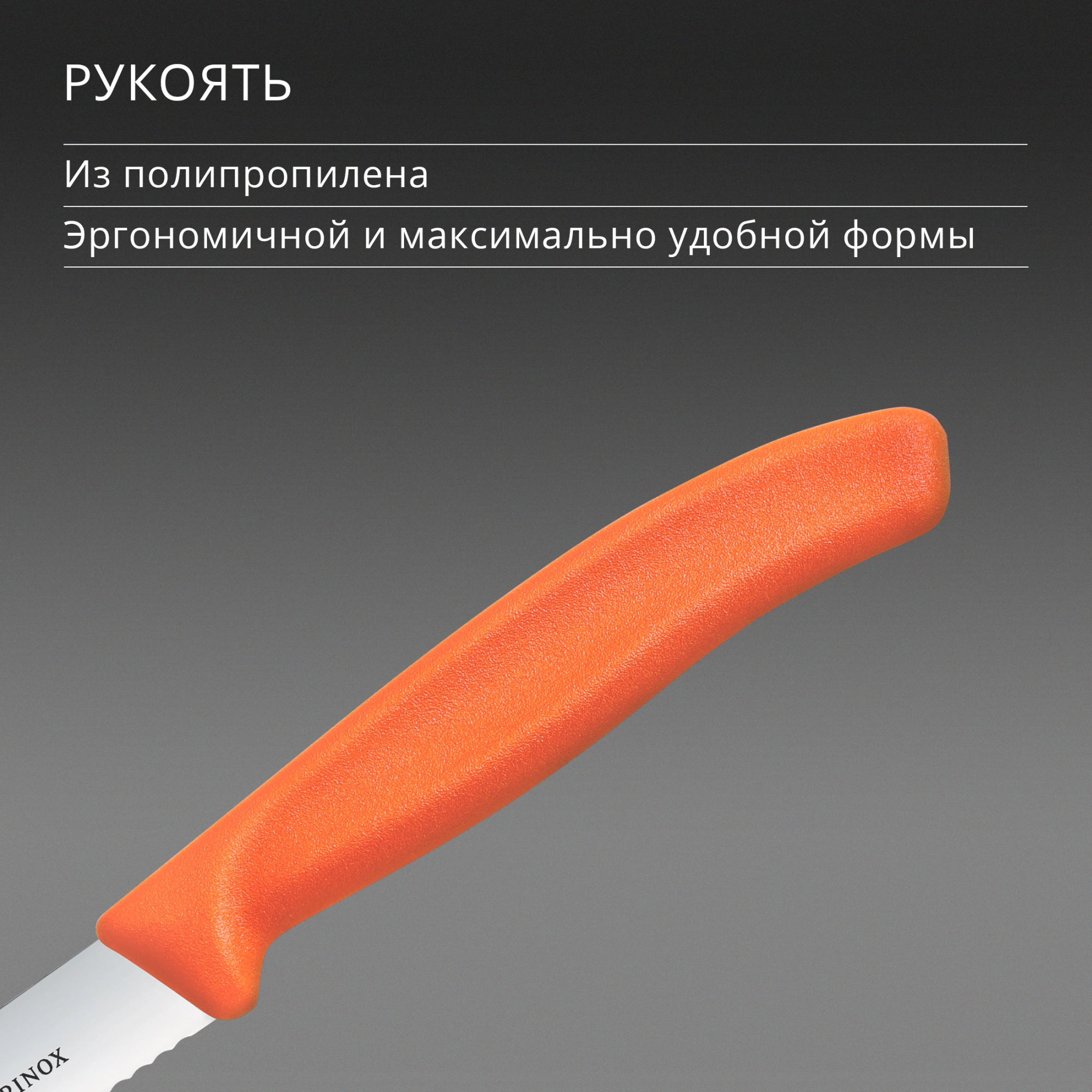 Нож кухонный Victorinox Swiss Classic (6.7739.C1) для чистки овощей и фруктов лезв.100мм серрейт. заточка оранжевый