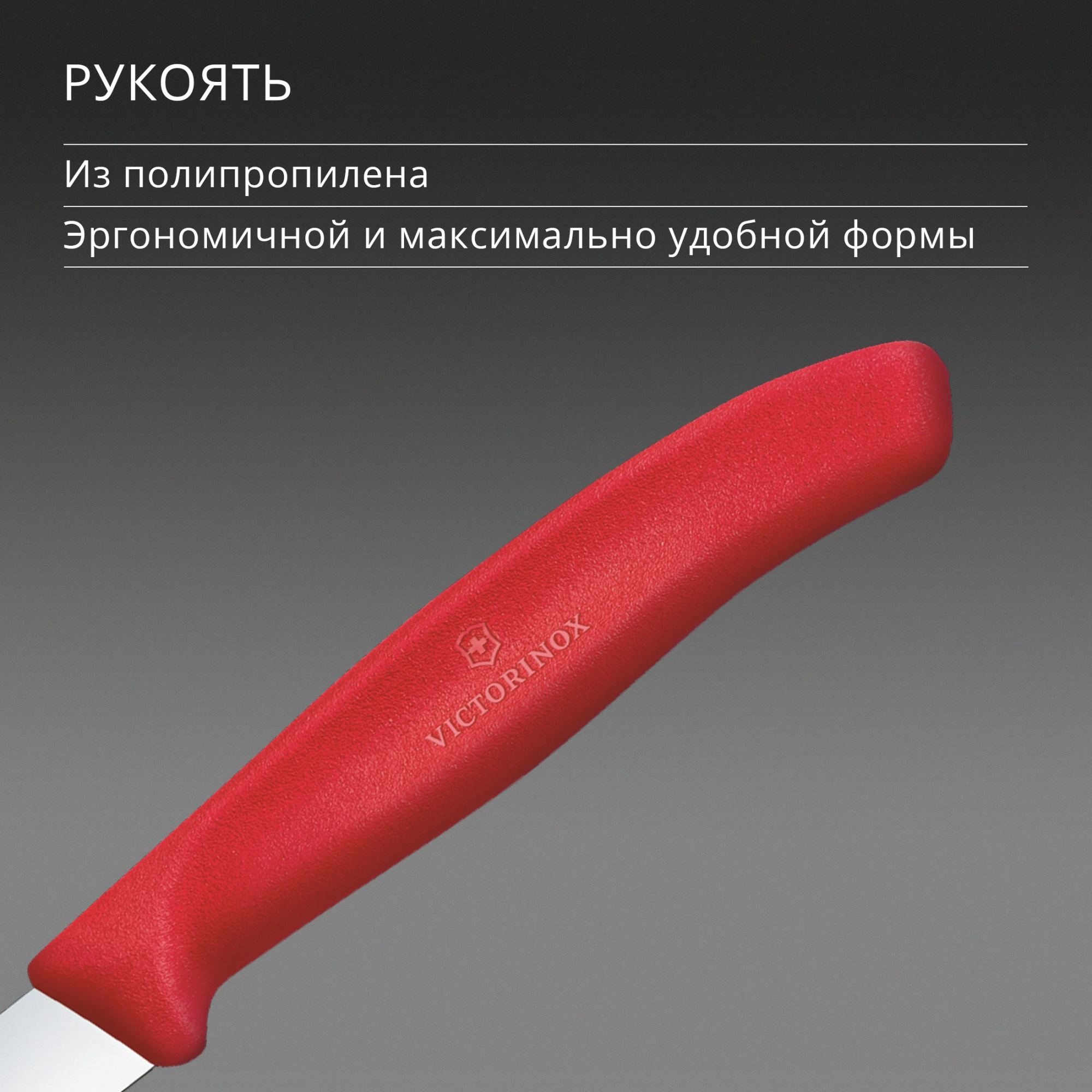 Нож кухонный Victorinox Swiss Classic (6.7401.C1) стальной для чистки овощей и фруктов лезв.80мм прямая заточка красный