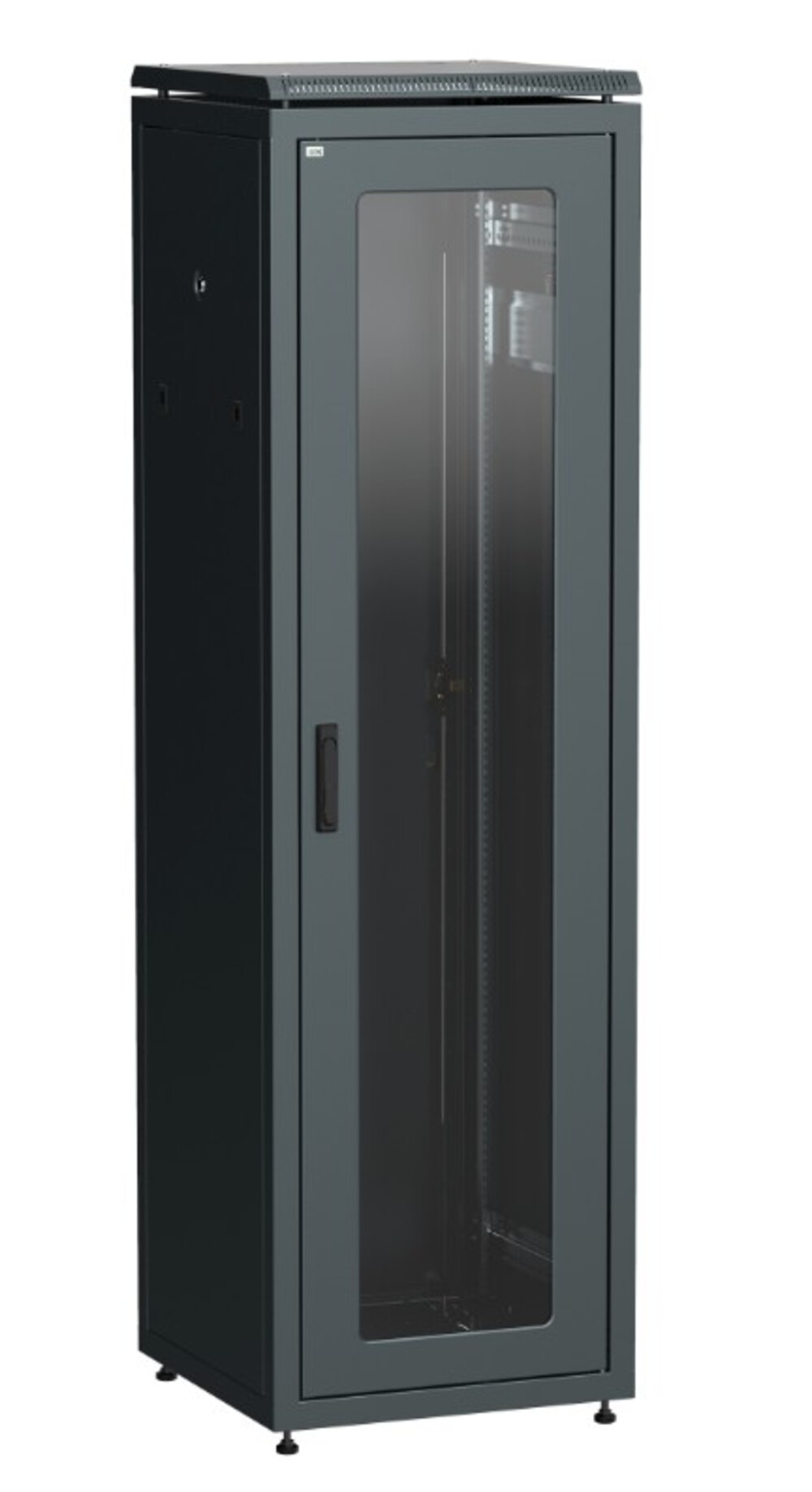 LN05-42U68-GM - ITK Шкаф сетевой 19" LINEA N 42U 600х800 мм стеклянная передняя дверь, задняя металлическая черный