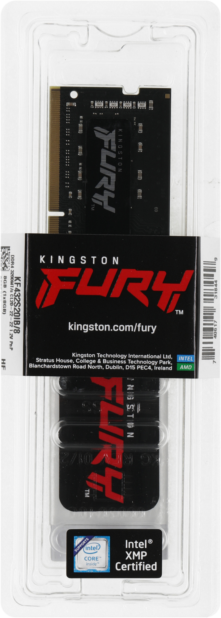Память DDR4 8GB 3200MHz Kingston KF432S20IB/8 Fury Impact RTL PC4-25600 CL20 SO-DIMM 260-pin 1.2В single rank Ret