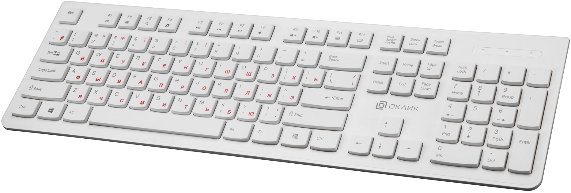 Клавиатура Оклик 505M белый USB slim