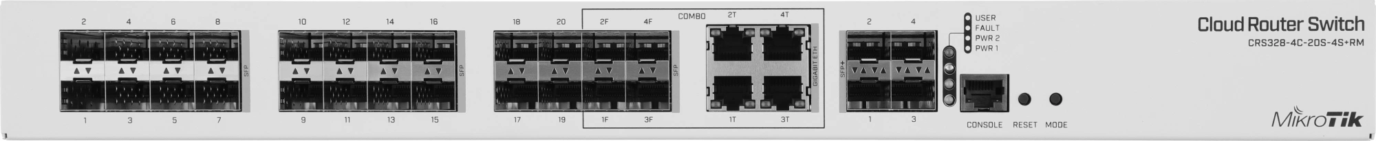 Коммутатор MikroTik CRS328-4C-20S-4S+RM 4xКомбо(1000BASE-T/SFP) 20SFP 4SFP+ управляемый