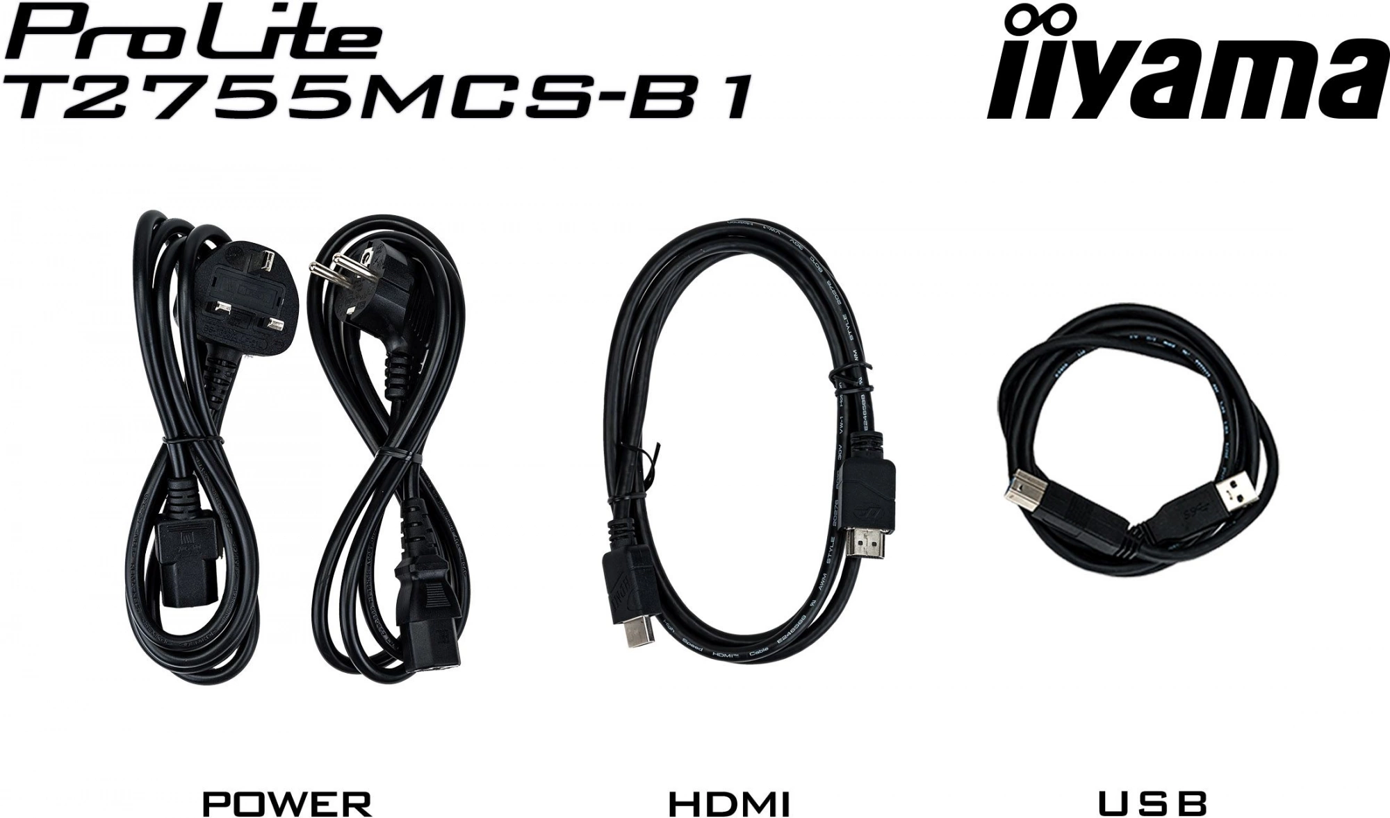Монитор Iiyama 27" ProLite T2755MSC-B1 черный IPS LED 16:9 HDMI M/M матовая 400cd 178гр/178гр 1920x1080 60Hz DP FHD USB Touch 5.8кг