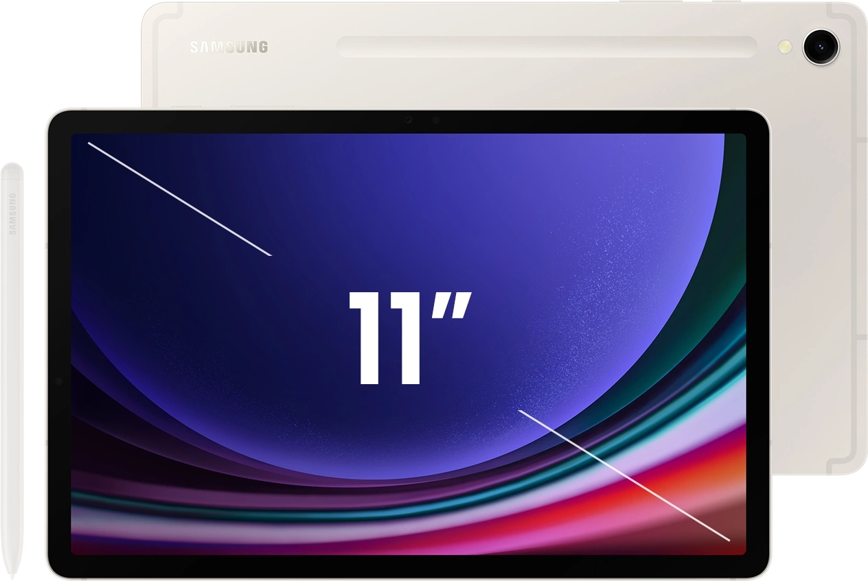 Планшет Samsung Galaxy Tab S9 SM-X710 8 Gen 2 (3.36) 8C RAM8Gb ROM128Gb 11" AMOLED 2X 2560x1600 Android 13 бежевый 13Mpix 12Mpix BT WiFi microSD 1Tb 8400mAh