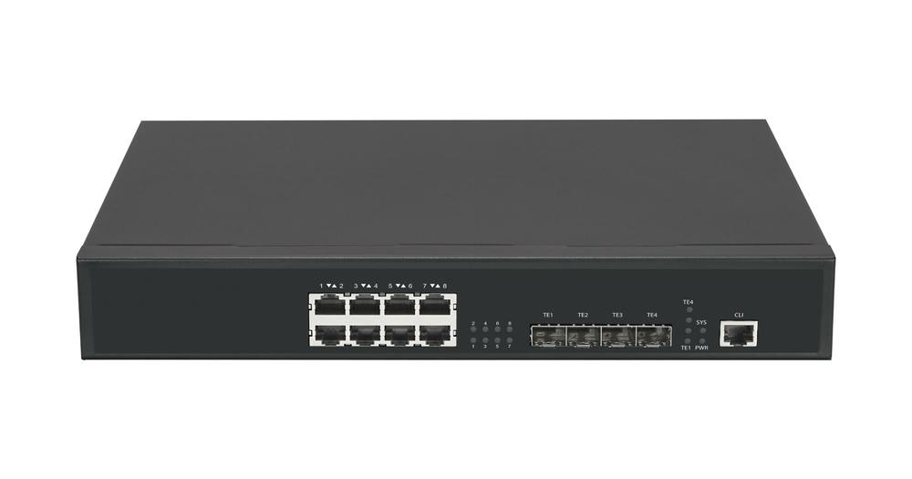GL-SW-G302-12TC - Управляемый коммутатор NIKOMAX, L3 Stack, 8*1/2.5 Гбит/с BASE-T, 4*1/10 Гбит/с SFP+, 1* Консольный порт RJ45