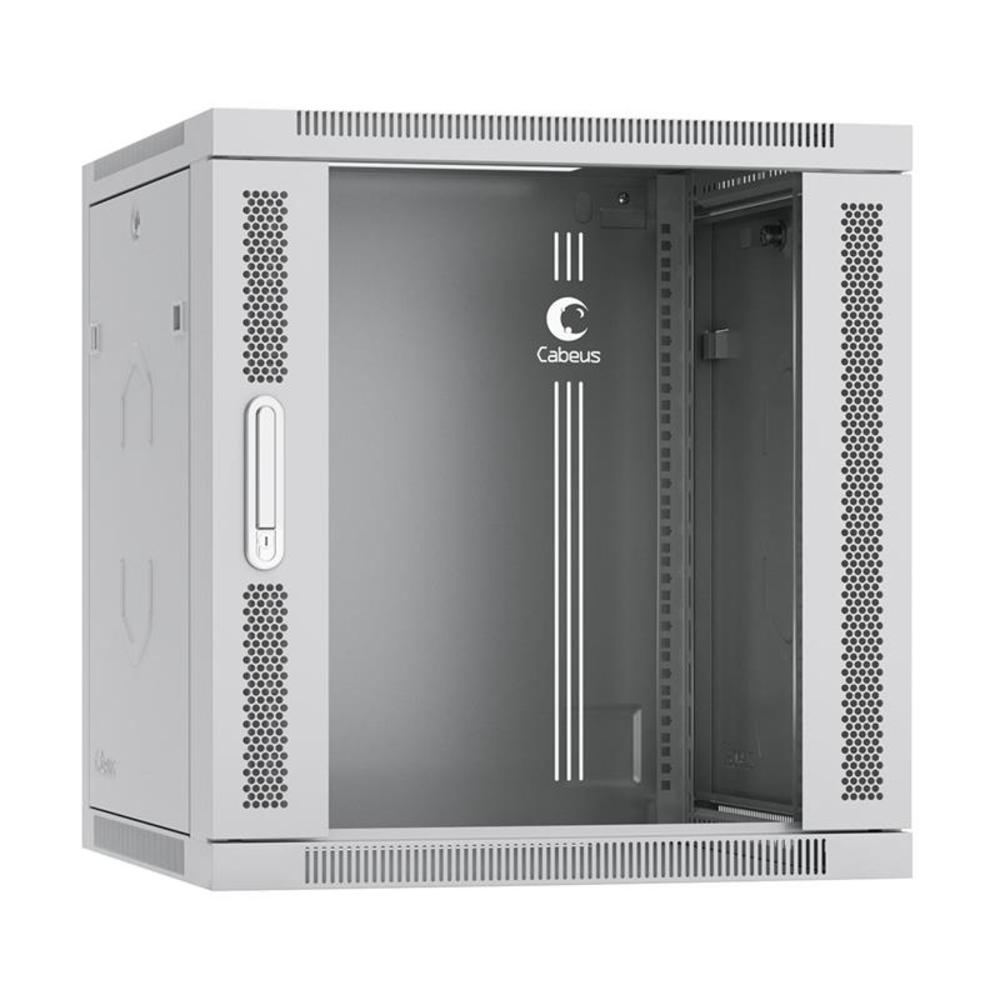 Cabeus SH-05F-12U60/60-R - Шкаф телекоммуникационный настенный разобранный 19" 12U 600x600x635mm (ШхГхВ) дверь стекло, цвет серый (RAL 7035)