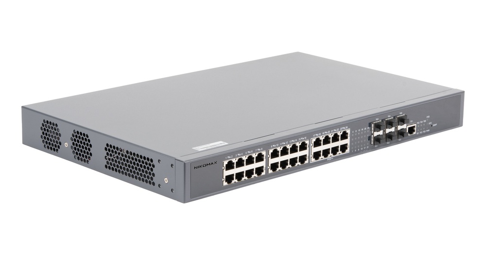 GL-SW-G305-30P - Управляемый коммутатор L3 PoE NIKOMAX, Stack, 24*1/2.5 Гбит/с PoE (8 портов 802.3BT, 16 портов 802.3at), 6*1/10Гбит/с SFP+, PoE 740Вт