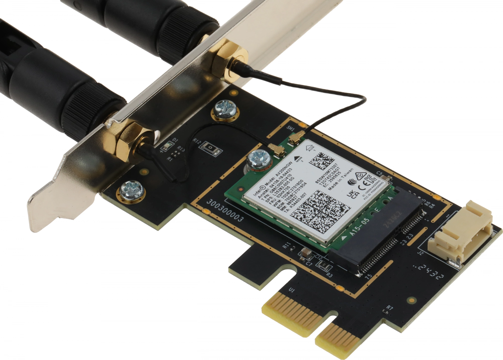 Сетевой адаптер Wi-Fi + Bluetooth Cudy WE3000 AX3000 PCI Express (ант.внеш.съем) 2ант.