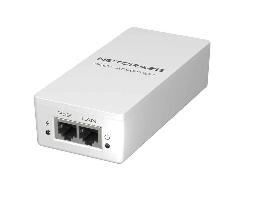 NPA-150 - Гигабитный адаптер питания PoE+ Netcraze мощностью 30 Вт, (Netcraze PoE+ Adapter )