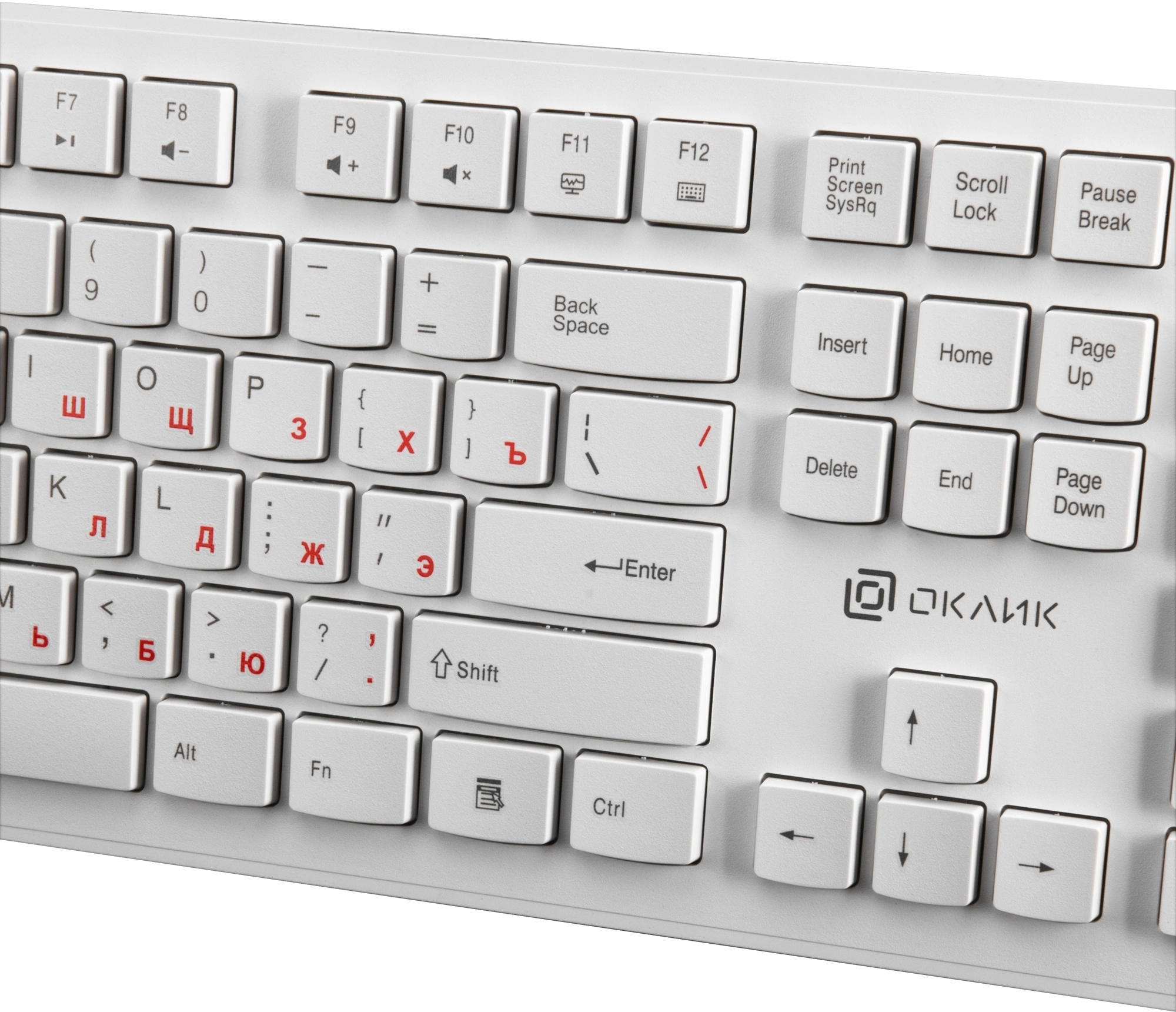 Клавиатура Оклик 505M белый USB slim