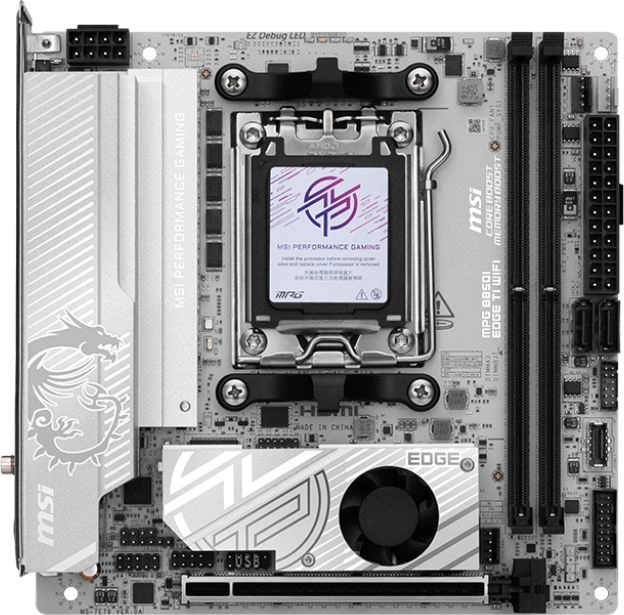 Материнская плата MSI MPG B850I EDGE TI WIFI Socket AM5 AMD B850 2xDDR5 mini-ITX AC`97 8ch(7.1) 5Gigabit RAID+HDMI