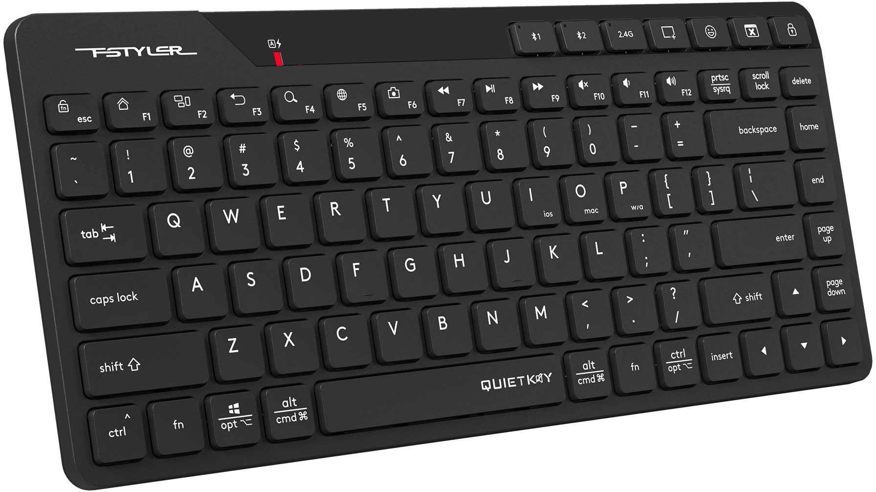 Клавиатура A4Tech FBK26C AS черный USB беспроводная BT/Radio slim Multimedia
