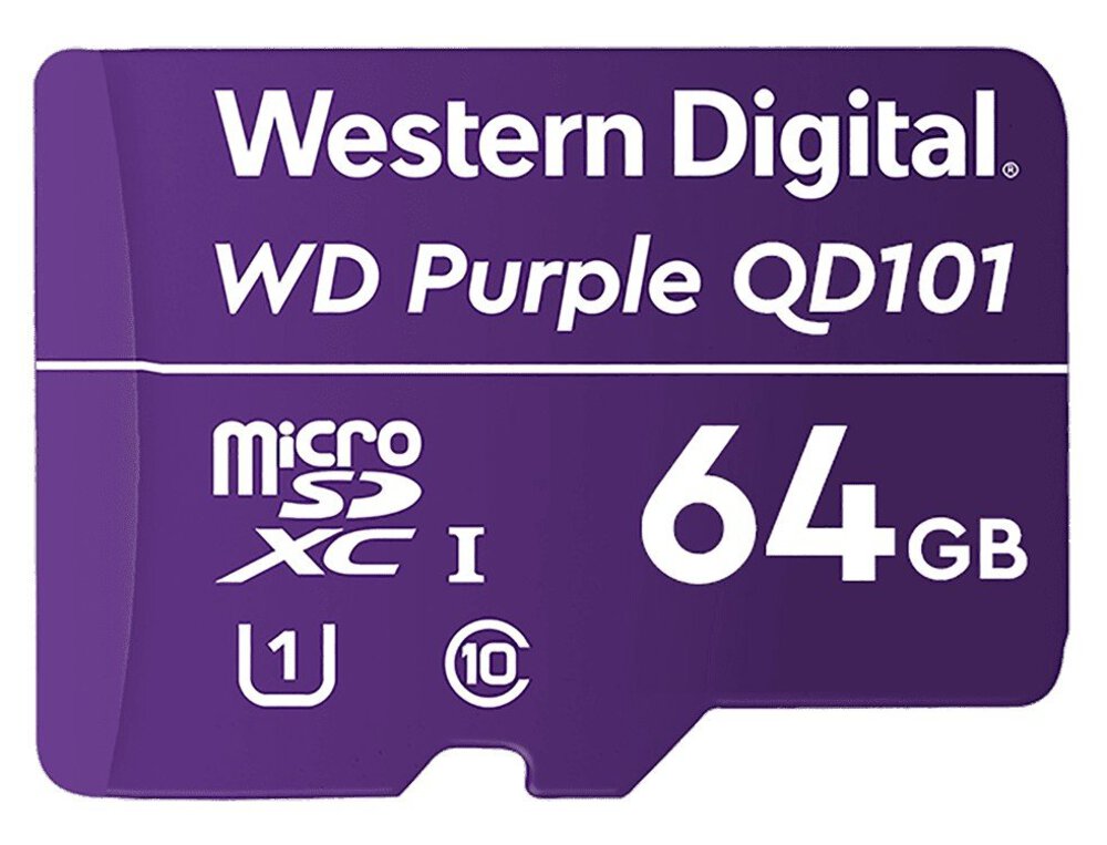 WDD064G1P0C Карта памяти microSDXC WD Purple SC QD101 Ultra Endurance 64 ГБ, Class 10, UHS-1