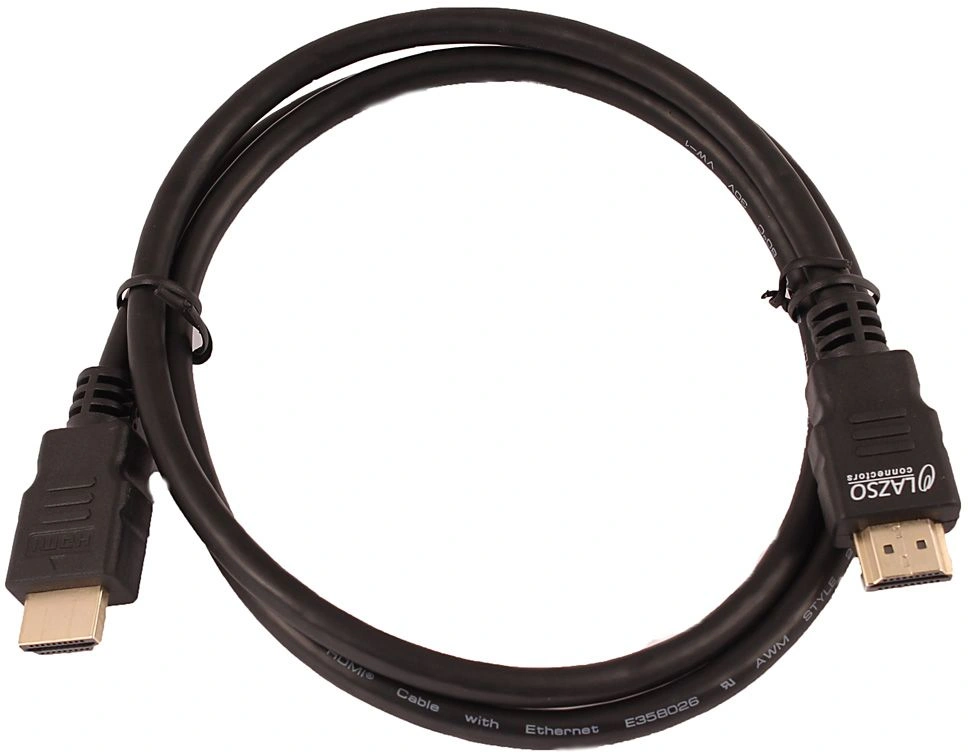 Кабель аудио-видео LAZSO WH-111 HDMI (m)/HDMI (m) 1м. позолоч.конт. черный (WH-111(1M))