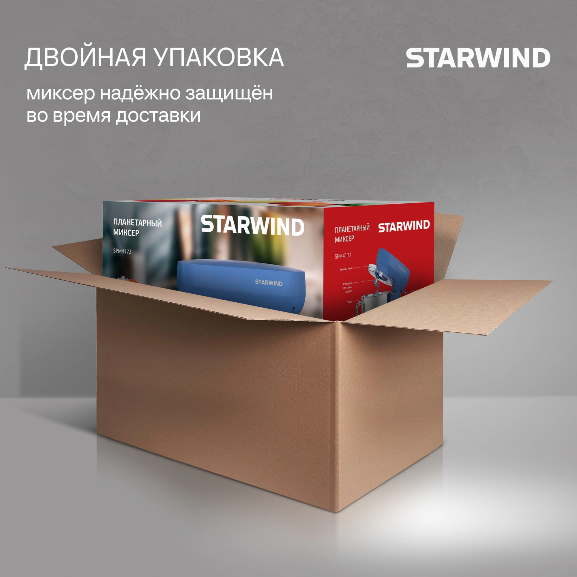 Миксер планетарный Starwind SPM4172 1800Вт васильковый