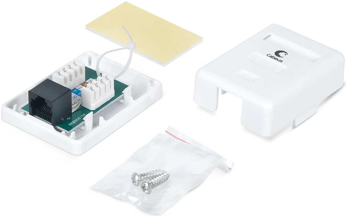 Розетка Cabeus WS-8P8C-CAT.6-1 комп.RJ45 кат.6 бронз.