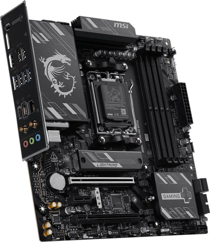 Материнская плата MSI B850M GAMING PRO WIFI6E Socket AM5 AMD B850 4xDDR5 mATX AC`97 8ch(7.1) 2.5Gg RAID+HDMI+DP