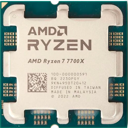 Процессор/ APU AM5 AMD Ryzen 7 7700X (Raphael, 8C/16T, 4.5/5.4GHz, 32MB, 105W,Radeon Graphic) OEM