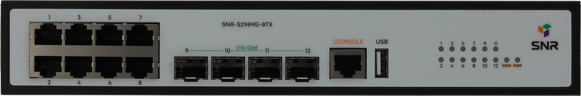 Коммутатор SNR SNR-S2989G-8TX (L2+) 4SFP+ управляемый