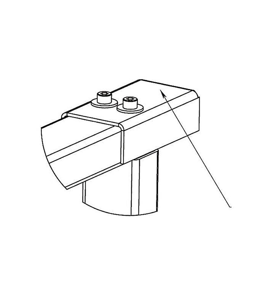PERCo-RF01 0-08 - Накладка верхняя для стыковки секции ограждения PERCo-MB-15 / калитки PERCo-WHD-15 со стеной