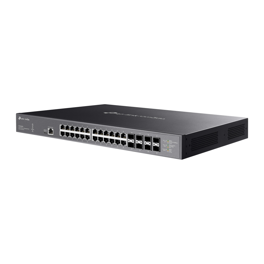 SX3832MPP - Omada 32-портовый 10G управляемый коммутатор L2+ с 24 портами PoE++. Порты: 24 х порта 10 Гбит/с RJ45 PoE++, 8 х слотов 10G SFP+, консольный порт RJ45/USB Type-C, TP-link