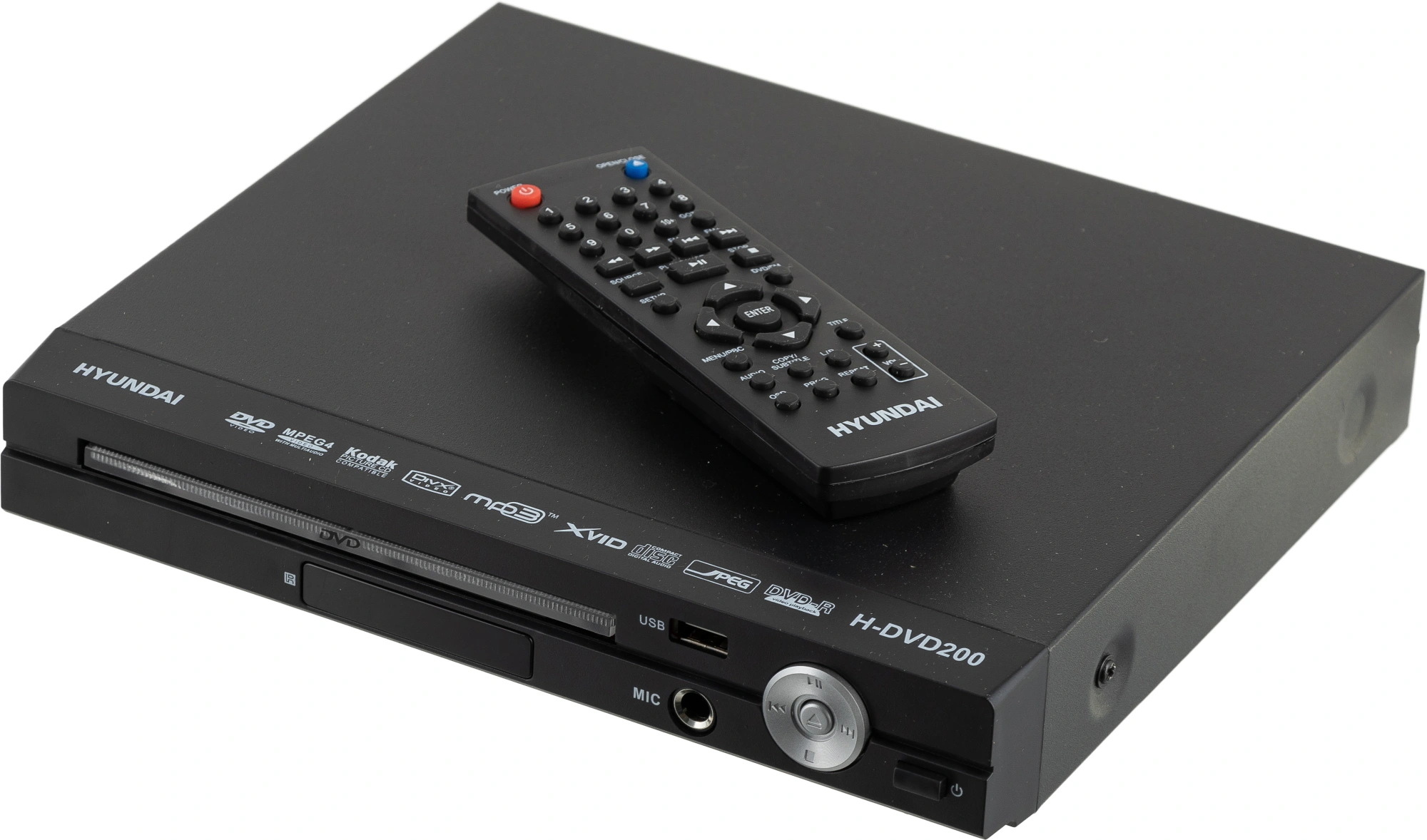 Плеер DVD Hyundai H-DVD200 черный Караоке ПДУ