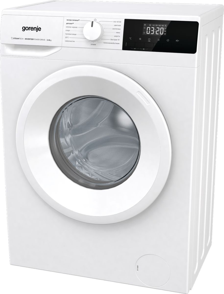 Стиральная машина Gorenje W1NHPI60SCS класс: A загр.фронтальная макс.:6кг белый инвертор