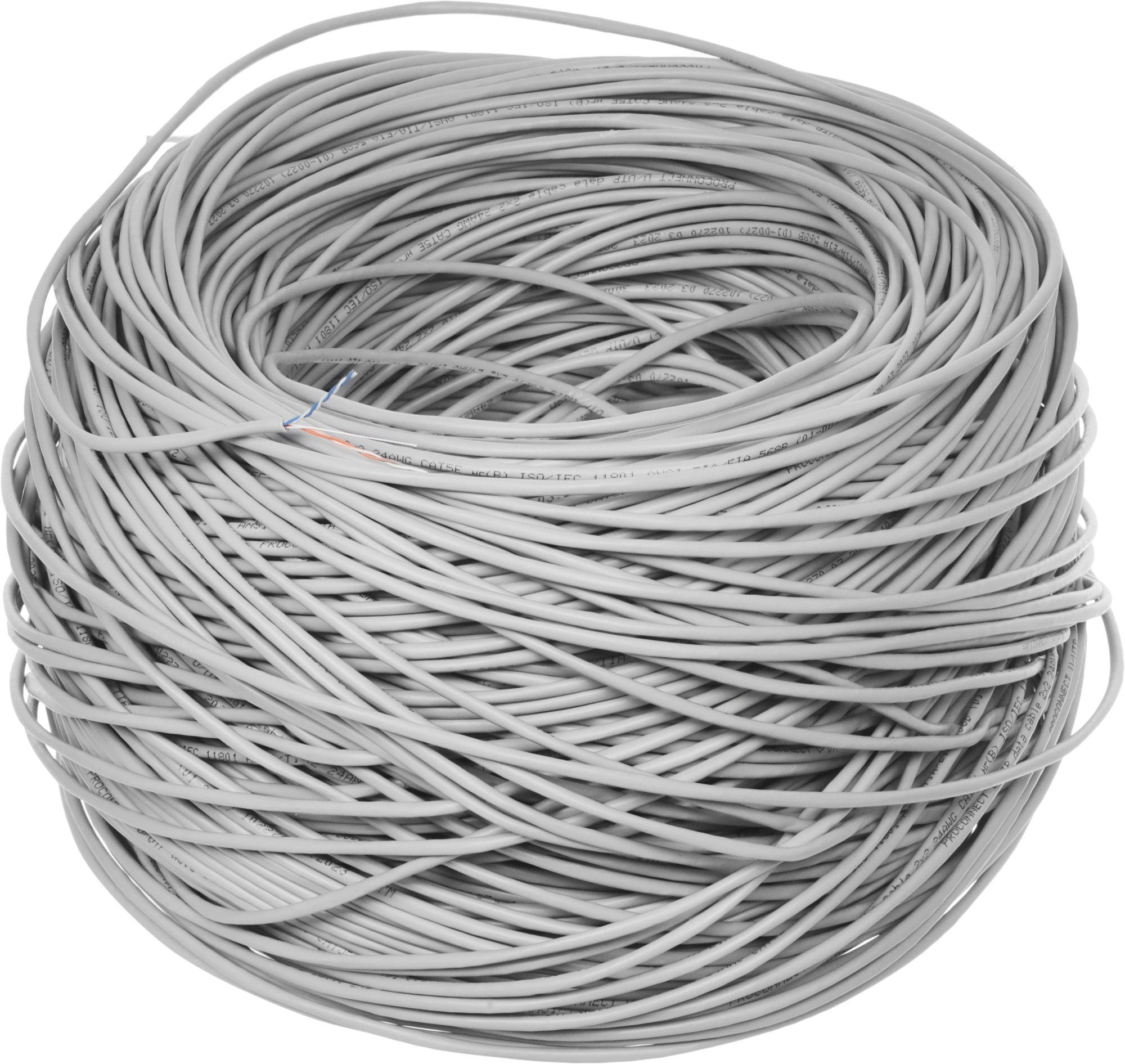 Кабель информационный PROconnect 01-0027 кат.5E FTP 2 пары 24AWG PVC внутренний 305м серый