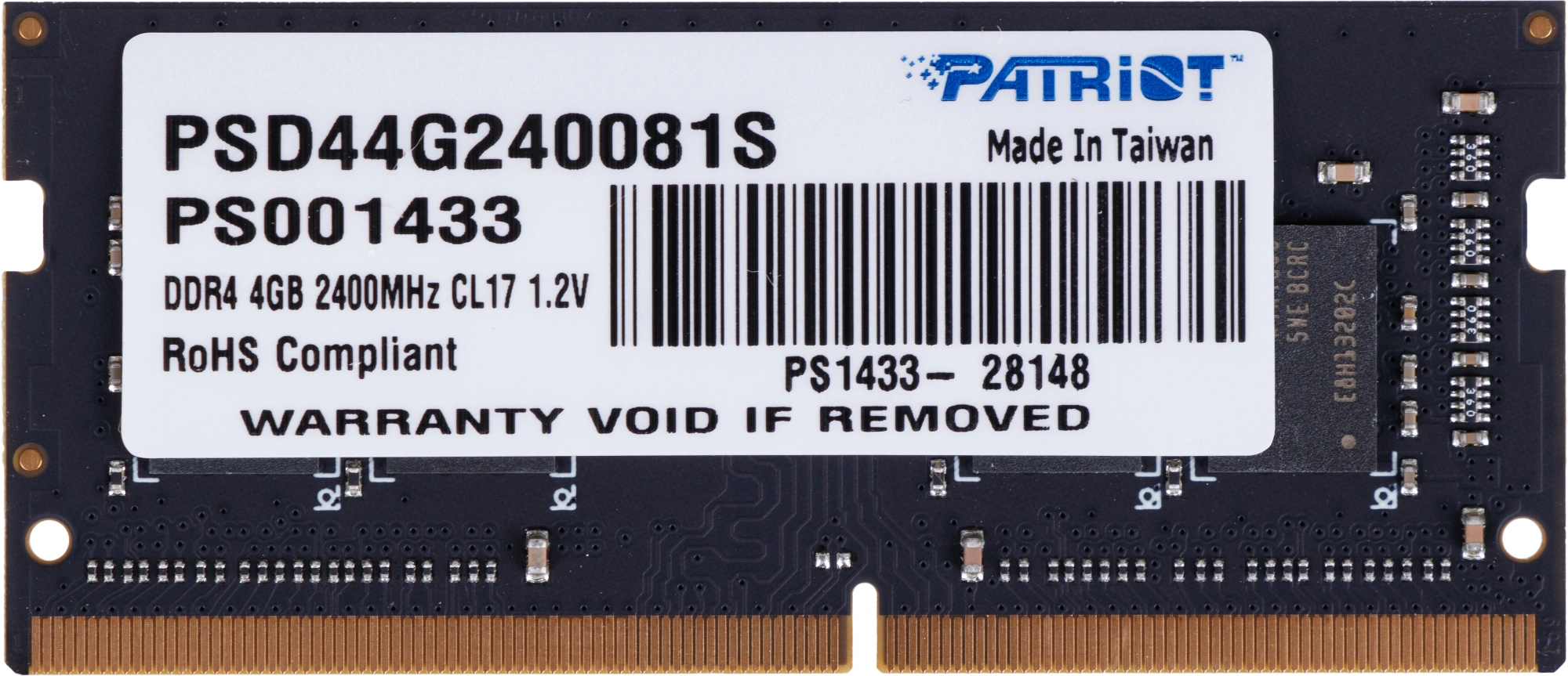 Память DDR4 4Gb 2400MHz Patriot PSD44G240081S Signature RTL PC4-19200 CL17 SO-DIMM 260-pin 1.2В single rank Ret