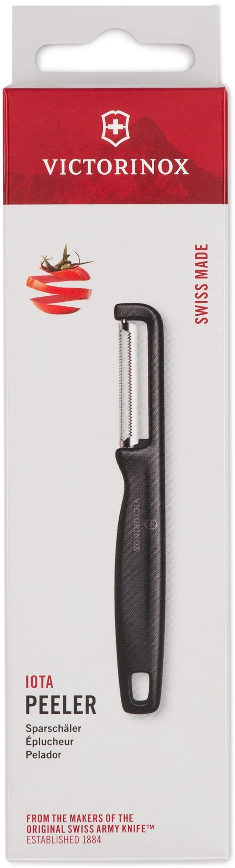 Овощечистка Victorinox Iotaс лезвием двухсторон. черный упак.:европодвес (6.0943.3)